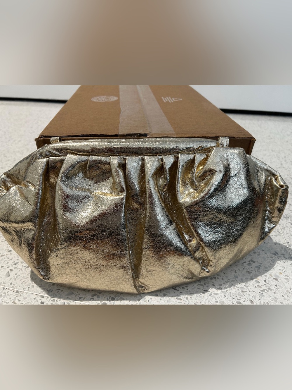 Gold Dumpling Clutch Bag